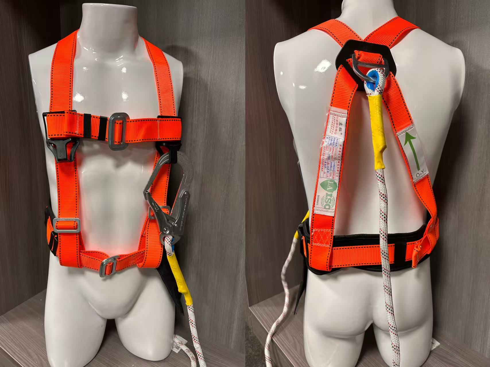 新国标三点式单大钩安全带